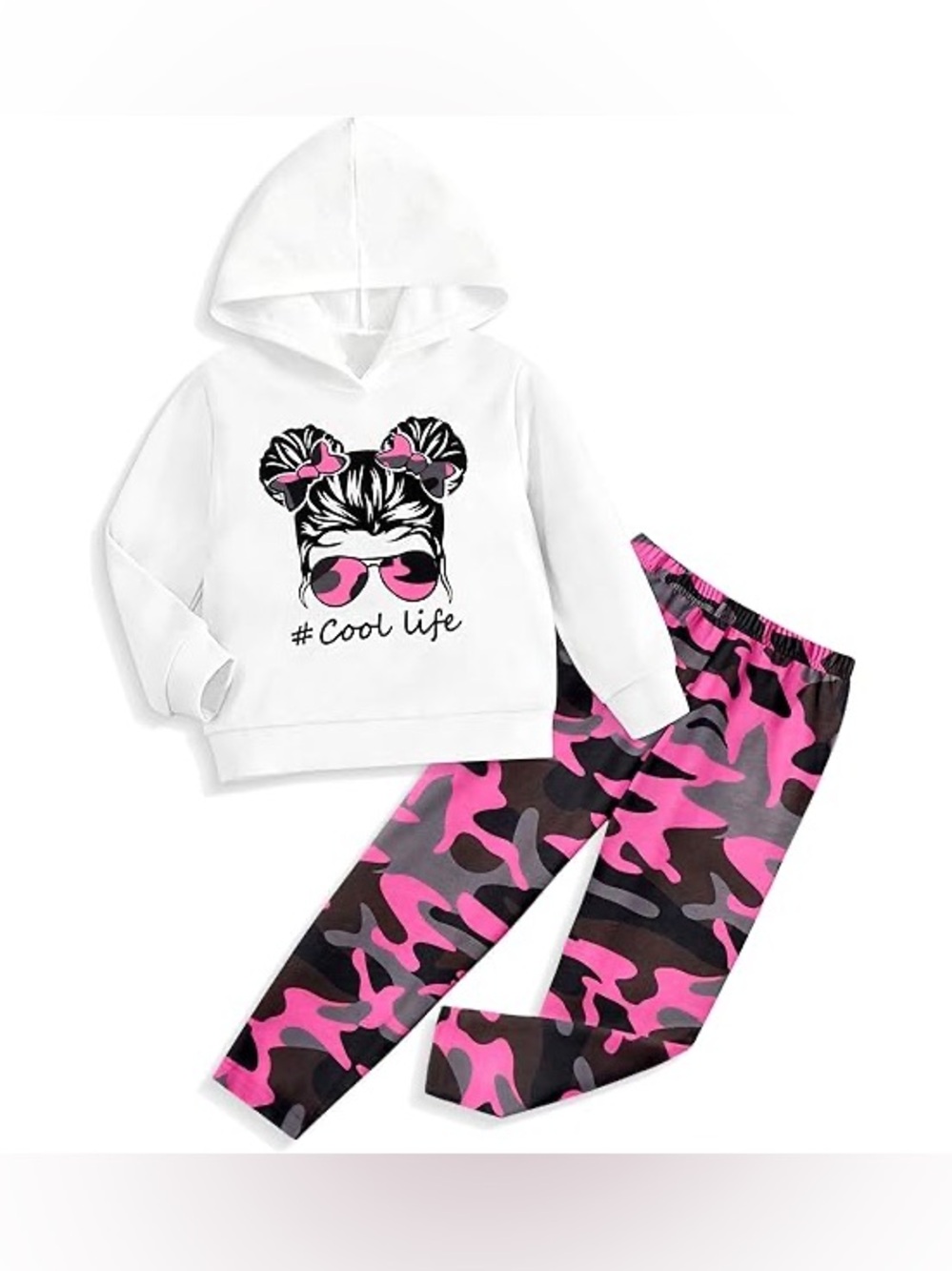 GIRLS PINK #COOLLIFE CAMO MATCHING SET